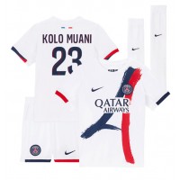 Paris Saint-Germain Randal Kolo Muani #23 Replika babykläder Bortaställ Barn 2024-25 Kortärmad (+ korta byxor)